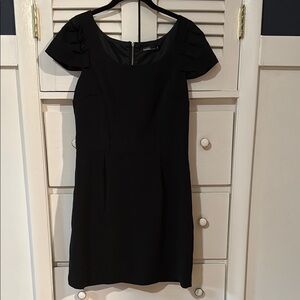 Black Puff Sleeve Sheath Mini Dress